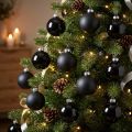 Mini kerstboombal, boomdecoratiemix, kerstballen zwart H4,5cm Ø4cm echt glas 24 st | Floristik24.nl