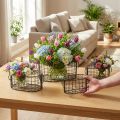 Draadmand met hengsels metaal zwart 17-32cm set van 4 | Floristik24.nl