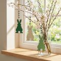 Paashazen om op te hangen, lentedecoratie, hanger, decoratieve konijntjes groen, wit 3 st | Floristik24.nl