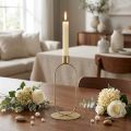 Kandelaar Ovale Kandelaar Goud Ø10cm H21cm | Floristik24.nl