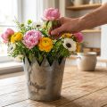 Decoratie kroon antiek look grijs metaal Ø17,5cm H17,5cm | Floristik24.nl