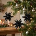 Kerstdecoratie sterren om op te hangen zwart Ø7,5cm 8 stuks | Floristik24.nl
