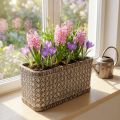 Plantenbak Plantenbak Keramiek Kom Bruin, Wit 23×11×11cm | Floristik24.nl