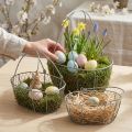 Draadmand, Paasmand, decoratieve mand metaal L32/28.5/25cm set van 3 | Floristik24.nl