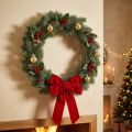 Kunstmatig bevroren sparrenkrans, wanddecoratie, Kerstmis, groene spar, glitter, Ø45cm | Floristik24.nl