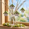 Hangdecoratie lentedecoratie vogelhuisje decoratie nestkast 6,5cm 8 st | Floristik24.nl