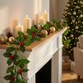 Kerstslinger kunsthulst Ilex slinger 160cm | Floristik24.nl