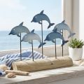 Dolfijnen om in te stellen, zeedecoratie, maritieme metalen decoratie H24.5cm L32.5cm | Floristik24.nl
