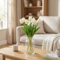 Kunsttulpen Wit Crème Real Touch 38cm 7 stuks | Floristik24.nl