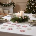 Sneeuwvlok 4cm roze/wit met glitters 72 st | Floristik24.nl