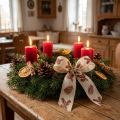 Decoratieve lintkegels met draadrand crèmebruin B25mm L18m | Floristik24.nl
