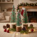 Kerstboom groen gesneeuwd Ø6cm H20cm 4st | Floristik24.nl