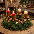 Stervormige kaarsenhouder om op te plakken, roestkleurige adventsdecoratie, 6 cm, 4 stuks | Floristik24.nl