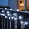 LED slinger sneeuwvlokken buiten koud wit 24 LED 460cm | Floristik24.nl