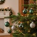 Kerstballen groen grijs boom glazen ballen Ø6cm 24 stuks | Floristik24.nl