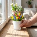 Glazen pot Ø7,8cm H8cm wit | Floristik24.nl