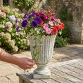 Plantenbak decoratieve trofee antiek gegoten steen grijs Ø20cm H30.5cm | Floristik24.nl