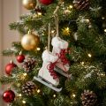 Houten schaats wit om op te hangen 8cm 3 st | Floristik24.nl
