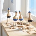 Maritieme decoratieve meeuwen van hout blauw donkerblauw H14cm 6 st | Floristik24.nl