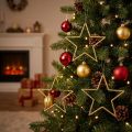 Decoratieve sterren om op te hangen, boomversiering, goud, Ø12cm, 12 stuks – Glanzende kerstversiering | Floristik24.nl