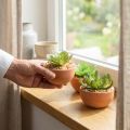 Kunstplanten in potten kunst vetplanten H9cm 3st | Floristik24.nl