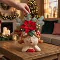 Plantenkop keramiek meisje decoratieve plantenbak Kerstmis H17cm | Floristik24.nl