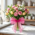 Organza lint cadeaulint roze lint zelfkant 25mm 50m | Floristik24.nl