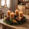 Effen karamelkleurige pilaarkaarsen 70×100mm Set van 4 - Rustieke decoratie, lange brandduur, bruine kaarsen voor gezelligheid | Floristik24.nl