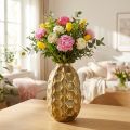 Vintage vaas goud bloemenvaas honingraat look Ø23cm H39cm | Floristik24.nl