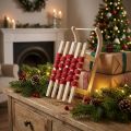 Decoratieve slee houten kerstslee L42×B17×H12cm | Floristik24.nl