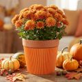 Geplooide manchetten voor bloempotten oranje 14,5cm 100 stuks | Floristik24.nl