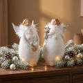 Decoratieve engel met hart en ster wit, zilver Ø7,5 H15cm 2st | Floristik24.nl