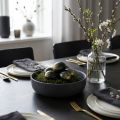 Decoratieve paaseieren echt kippenei zwart met gouden glitters H5,5–6cm 10 stuks | Floristik24.nl
