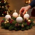 Witte bolkaarsen, hoogwaardige tafeldecoratie, sfeervolle verlichting voor bruiloften, Advent, Ø60mm, set van 16 | Floristik24.nl