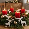 Strooidecoratie houten elanden, tafeldecoratie, Advent witgekalkt 30 st | Floristik24.nl
