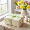 Organza lint groen cadeaulint zelfkant limoengroen 6mm 50m | Floristik24.nl