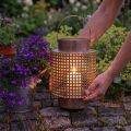 Decoratieve lantaarn lantaarn metaal met handvat roze Ø18cm H29cm | Floristik24.nl