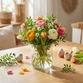 Glazen vaas, bloemenvaas, decoratieve vaas in kleurloos Ø9cm H10cm | Floristik24.nl