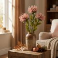 Herfstbloem speldenkussen kunst Protea Rosa Leucospermum 73cm 3st | Floristik24.nl