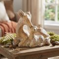 Decoratief figuur hert met reekalf gegoten steen bruin wit 20×11×17cm | Floristik24.nl
