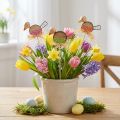 Vogel Bloem Plug Houten Lente Decoratie Decoratieve Vogel op Stok 8cm 12 Stuks | Floristik24.nl