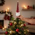 Boomtopfiguur Sneeuwman 30cm Rood, Wit | Floristik24.nl