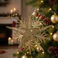 Sneeuwvlok 3D-effect goud 16cm x 15,5cm 2 st | Floristik24.nl