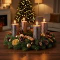 Massief koperen metalen pilaarkaarsen, 60x100mm, set van 4 - Adventskrans Kerstdecoratie | Floristik24.nl