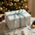 Lint Kerst, cadeaulint blauw sterpatroon 15mm 20m | Floristik24.nl