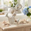 Anker Deco Hout Maritiem Deco Wit Blauw 24,5cmx14,5cm | Floristik24.nl