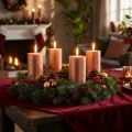 Massief koperen metalen pilaarkaarsen, 60x80mm, set van 4, Adventsdecoratie | Floristik24.nl