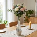 Tweekleurige glazen vaas, tafeldecoratie van echt glas helder, zilver H40cm | Floristik24.nl