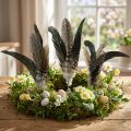 Pluim op metalen veer Lentedecoratie Echte veren 25cm 5st | Floristik24.nl