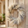 Krans van gedroogd pampasgras, Boho deurkransdecoratie, natuurlijke gedroogde bloemen Ø31cm, wandkrans | Floristik24.nl